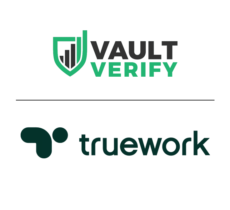 Vault Verify and Truework logos stacked horizontally